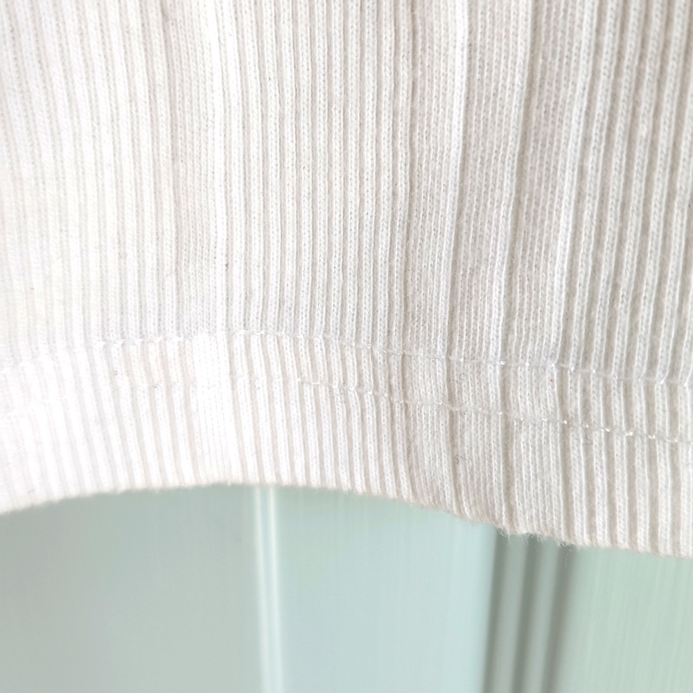 Erika', Woman's Lg White,"V" Neck Sleevess Top,Stitched Neck & Arm Bands - Picture 5 of 8